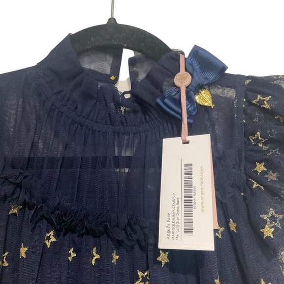 Angel's Face Girls' Navy Blue Golden Stars Tulle Tutu Dress Age 6-7y Midi - Picture 6 of 8